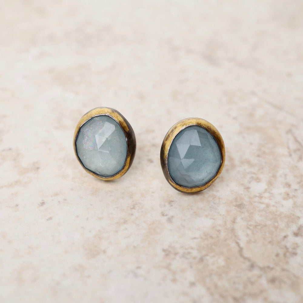 
                      
                        EAR Large Crescent Rim Post Earrings with Aquamarine
                      
                    