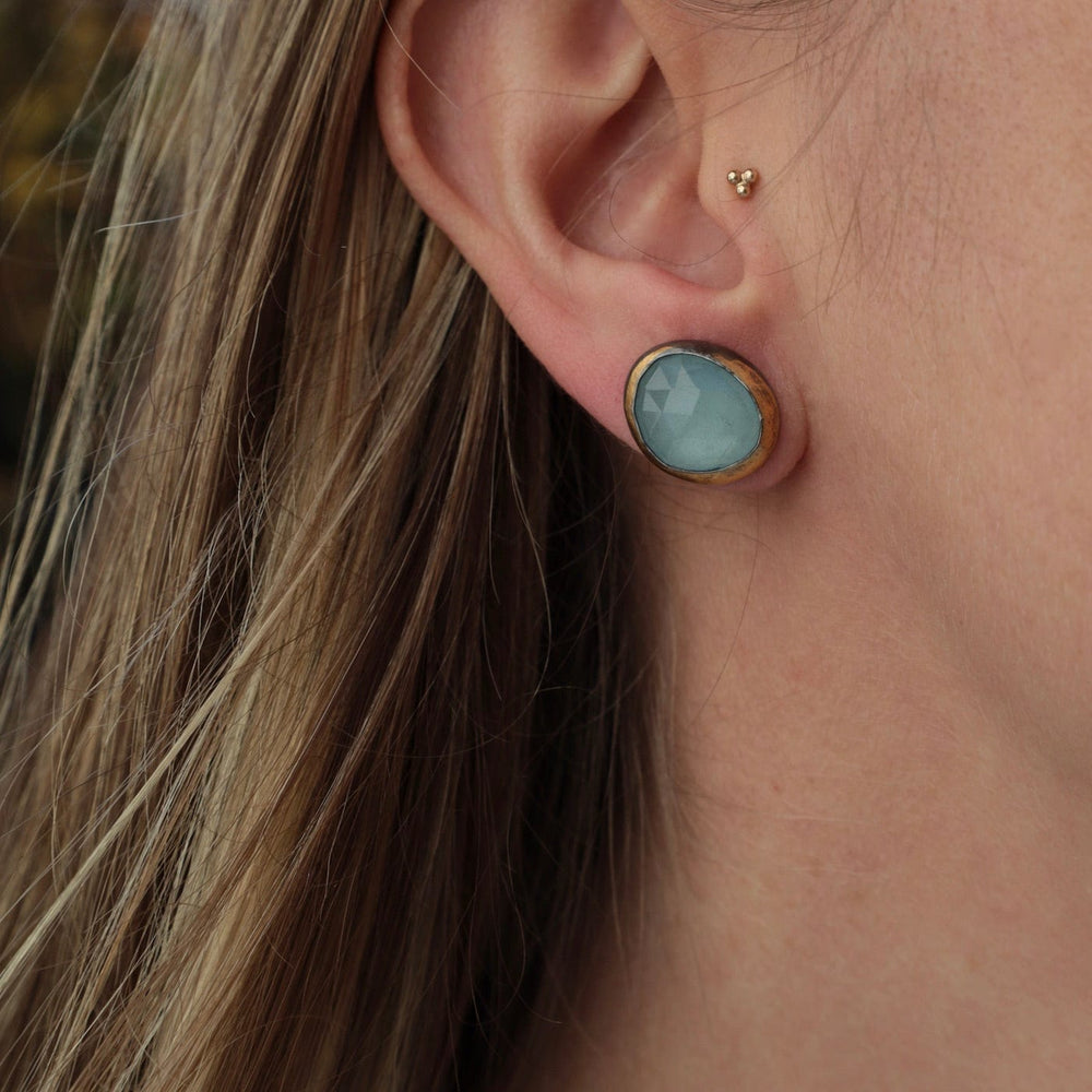 
                      
                        EAR Large Crescent Rim Post Earrings with Aquamarine
                      
                    