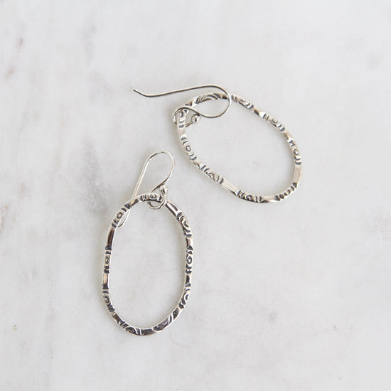 EAR Large Etched Oval Earrings