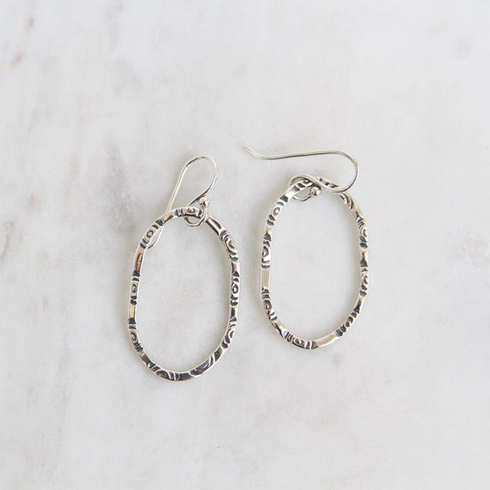 EAR Large Etched Oval Earrings
