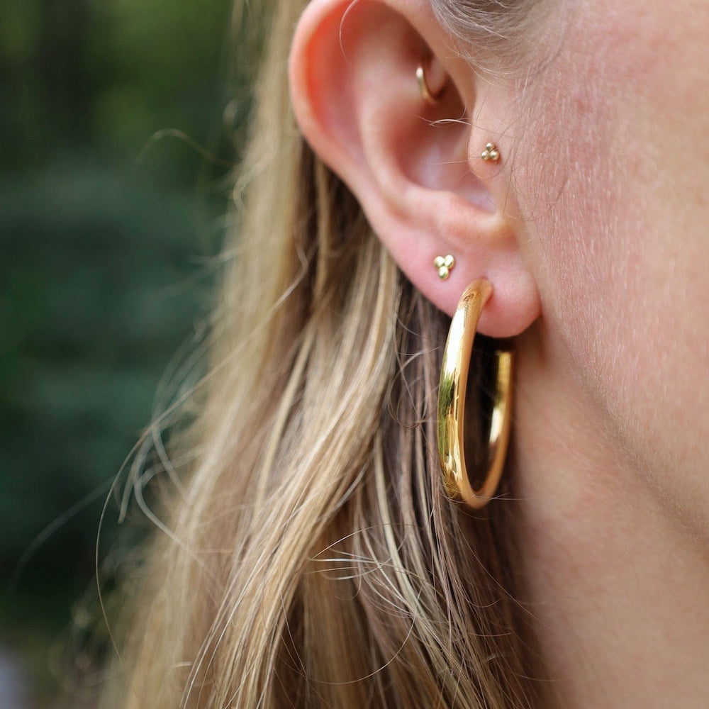 
                      
                        EAR Large Fat Tube Hoops on Posts - Gold Vermeil
                      
                    