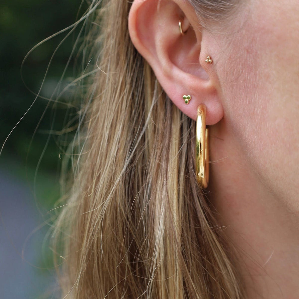 
                      
                        EAR Large Fat Tube Hoops on Posts - Gold Vermeil
                      
                    