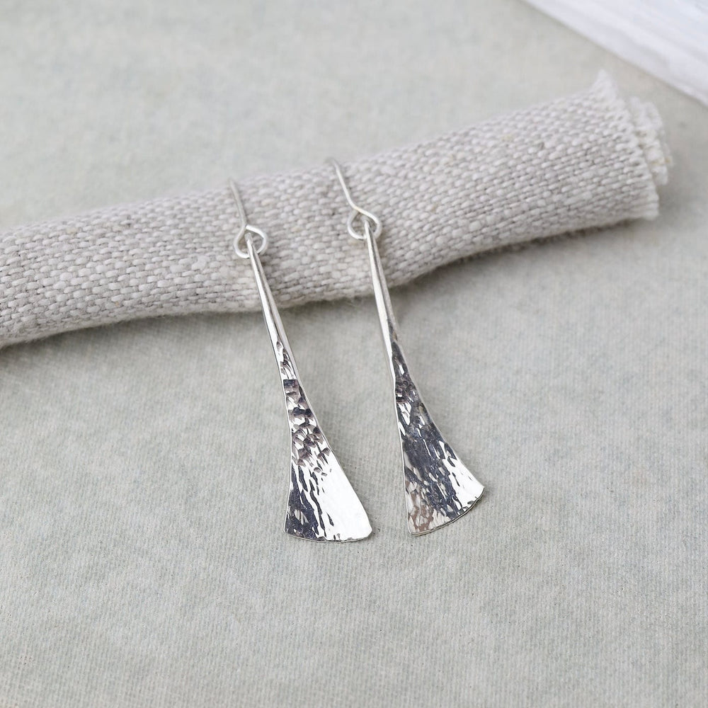 
                      
                        EAR Large Hammered Fan Tail Drop Earrings
                      
                    