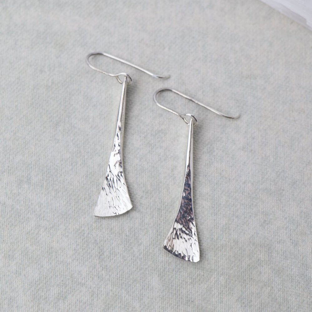 
                      
                        EAR Large Hammered Fan Tail Drop Earrings
                      
                    