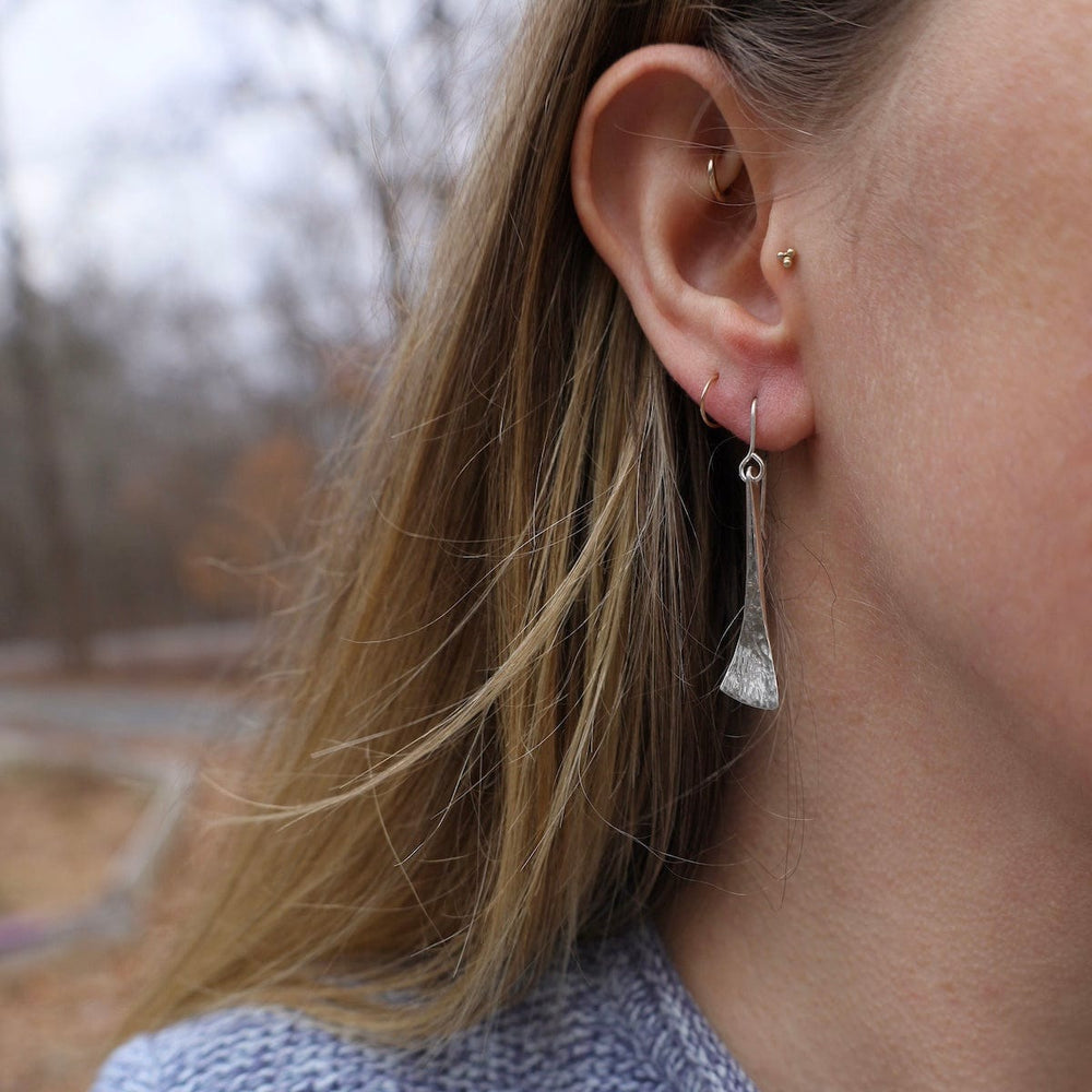 
                      
                        EAR Large Hammered Fan Tail Drop Earrings
                      
                    