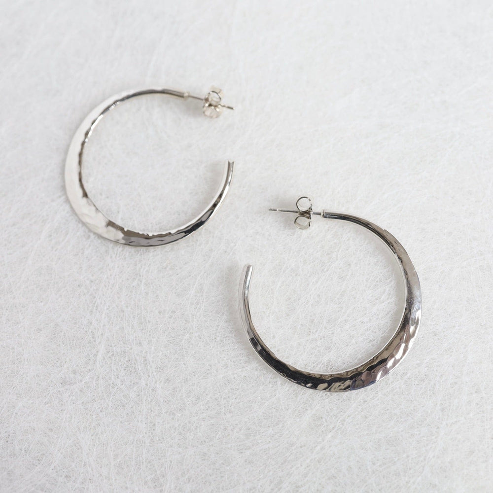 EAR Large Hammered Hoop Earring