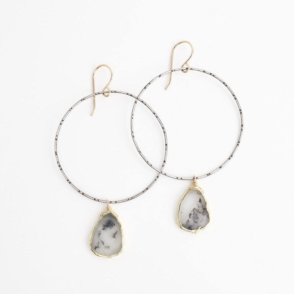 
                      
                        EAR Large Hoop with Dendrite Opal Earrings
                      
                    