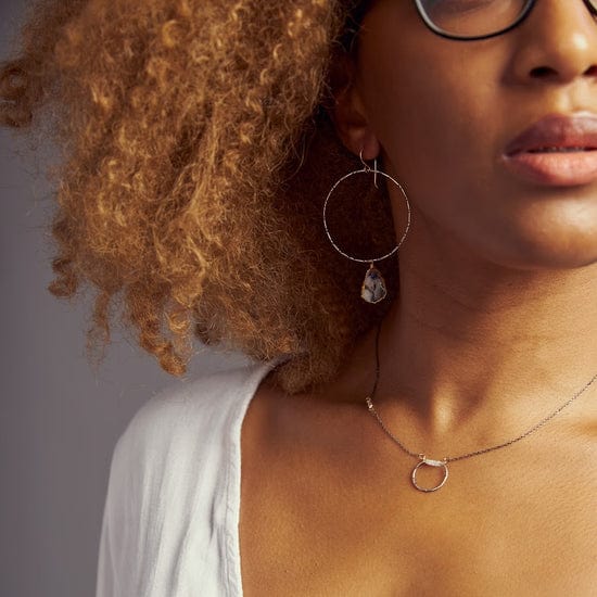 
                      
                        EAR Large Hoop with Dendrite Opal Earrings
                      
                    