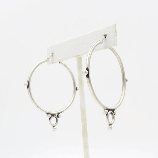EAR Large Hoops with Ring and Ball - Sterling Silver