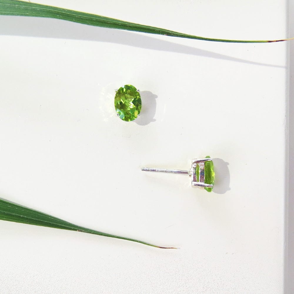 EAR Large Oval Peridot Post Earring