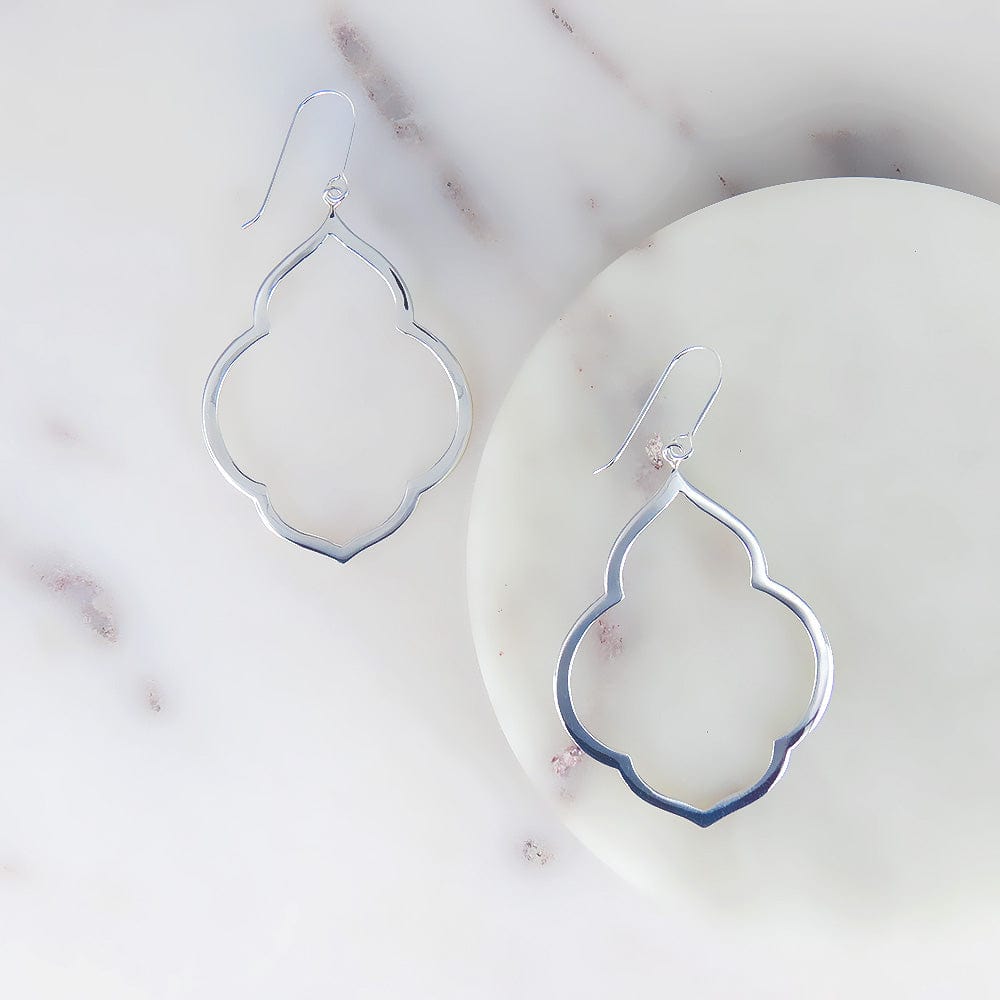 EAR Large Polished Silver Persian Window Earrings