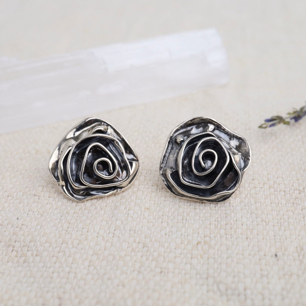 EAR Large Rose on 14k Post Earrings