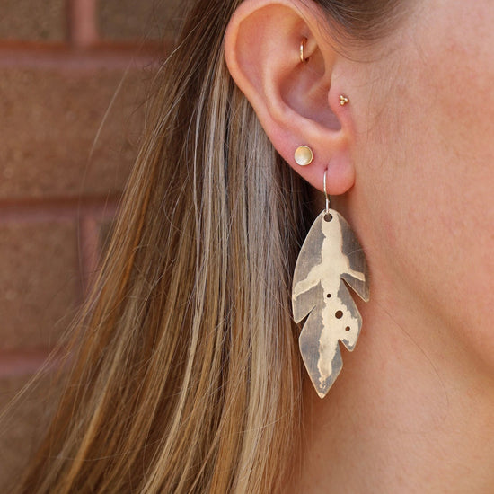 EAR Large Silver Leaf Earrings