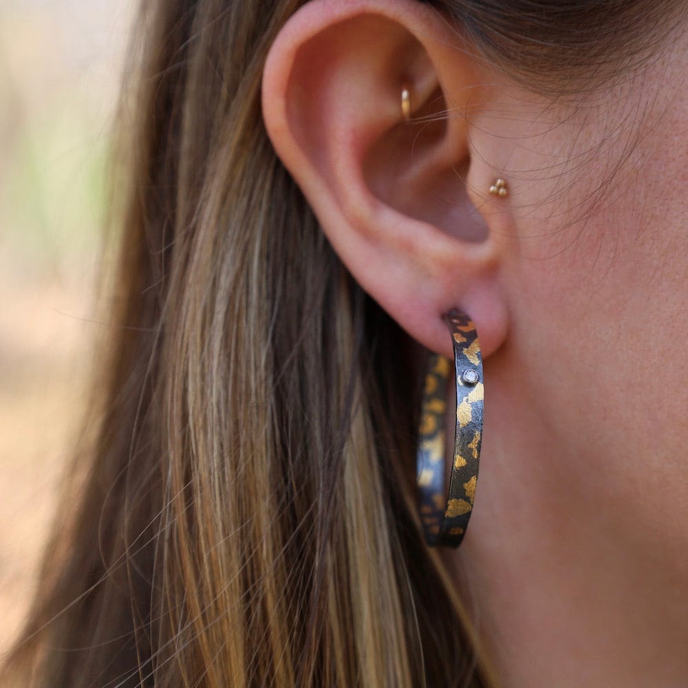 
                      
                        EAR Large Speckled Hoops with Diamonds
                      
                    