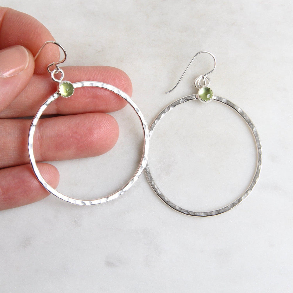 
                  
                    EAR Large Sterling Silver Hoops with Peridot Earring
                  
                