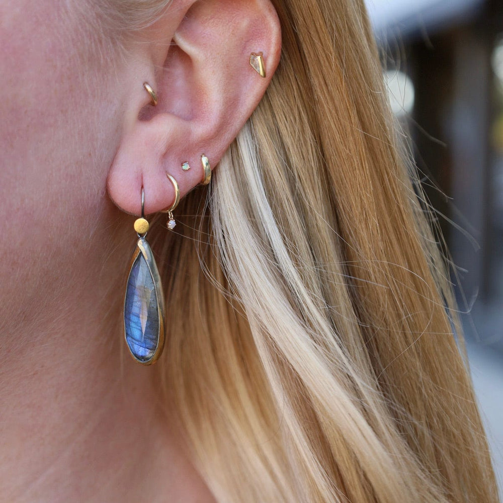 EAR Large Teardrop Fold Earrings in Labradorite