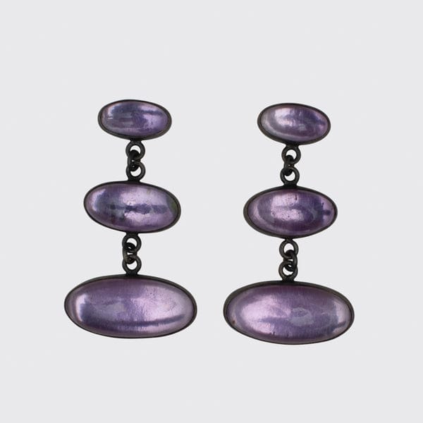 
                      
                        EAR Large Triple Oval Cabochon Amethyst Stud Earring
                      
                    