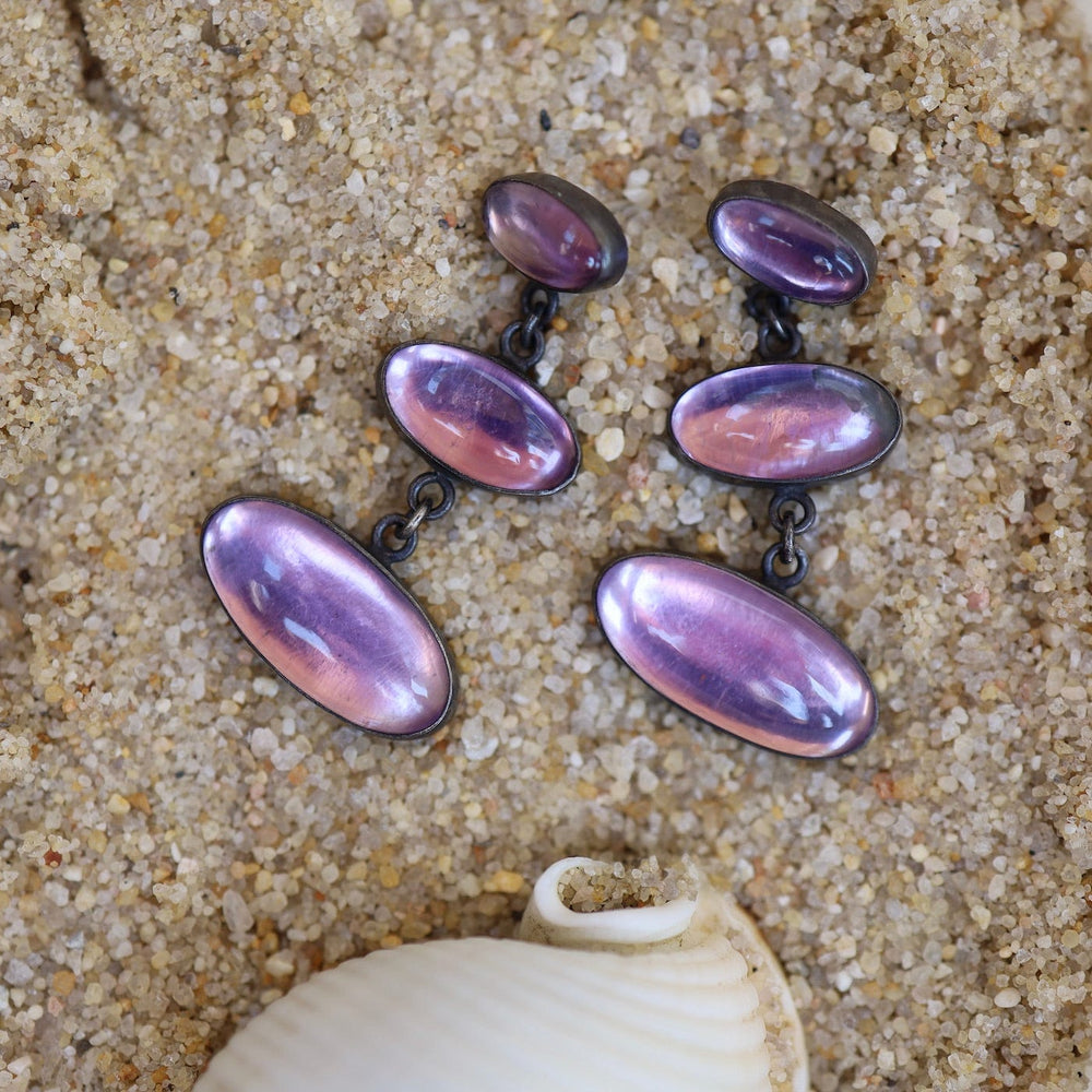 
                      
                        EAR Large Triple Oval Cabochon Amethyst Stud Earring
                      
                    