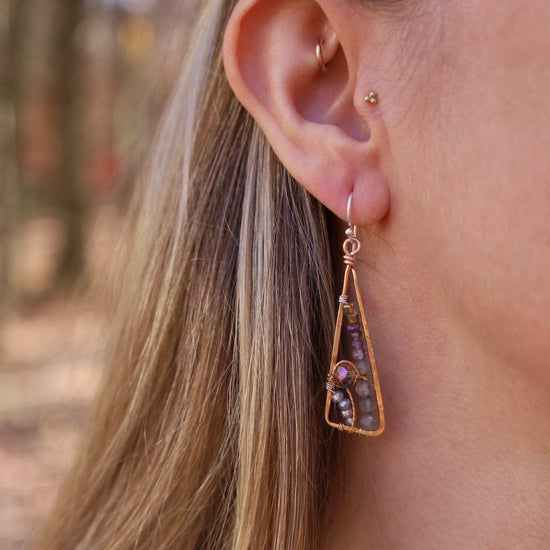 EAR Lavender Ombre Angle Earrings