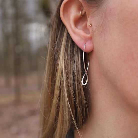 EAR Leaf Hoop Earrings - Sterling Silver