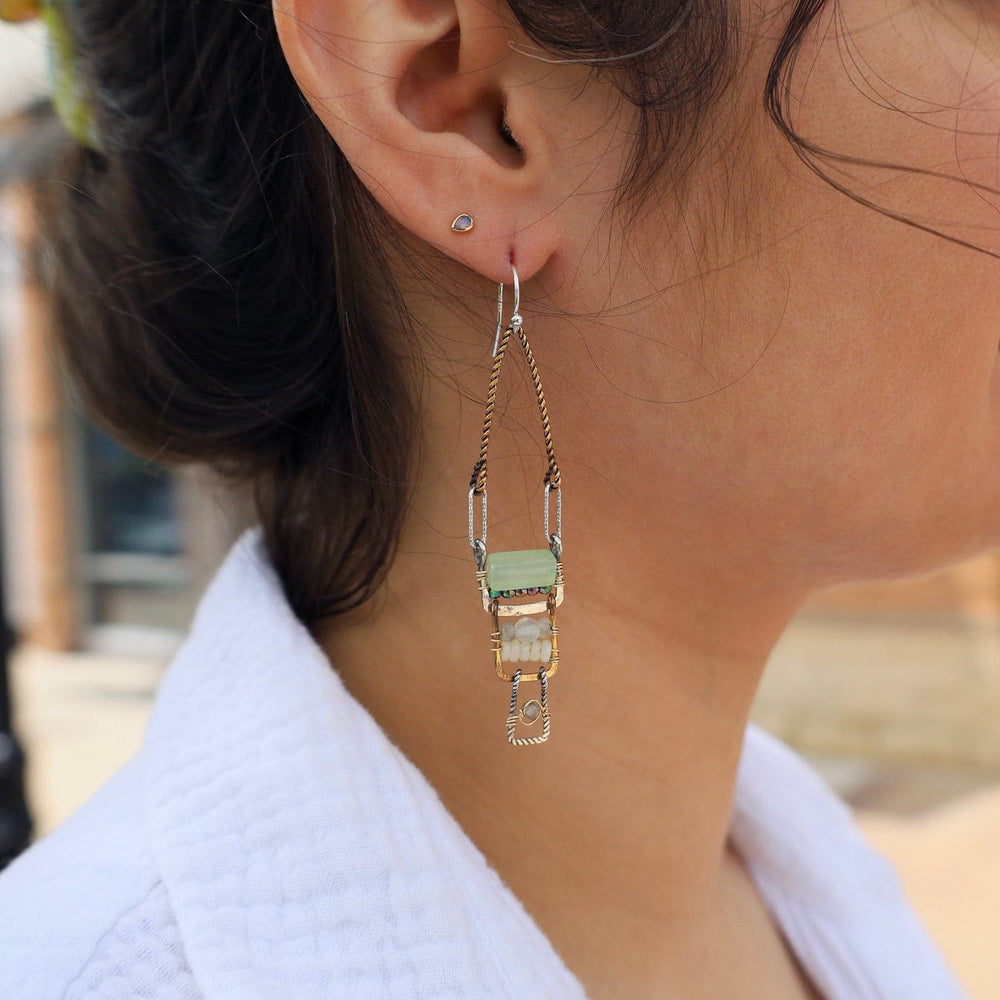 EAR Light Green Ladder Earrings