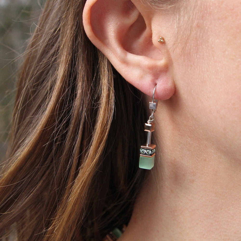 EAR Lime Geo Cube Earring