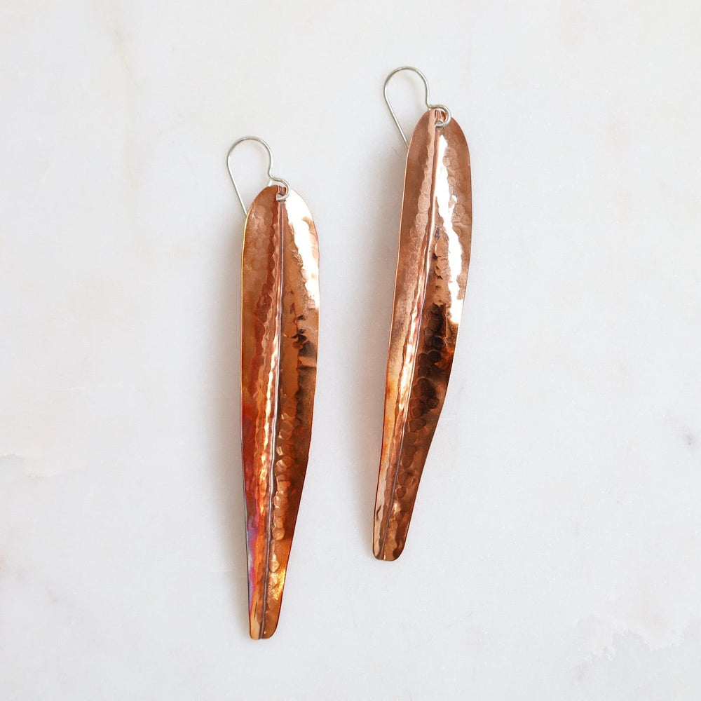 
                  
                    EAR Long Hammered Copper Leaf Earrings
                  
                