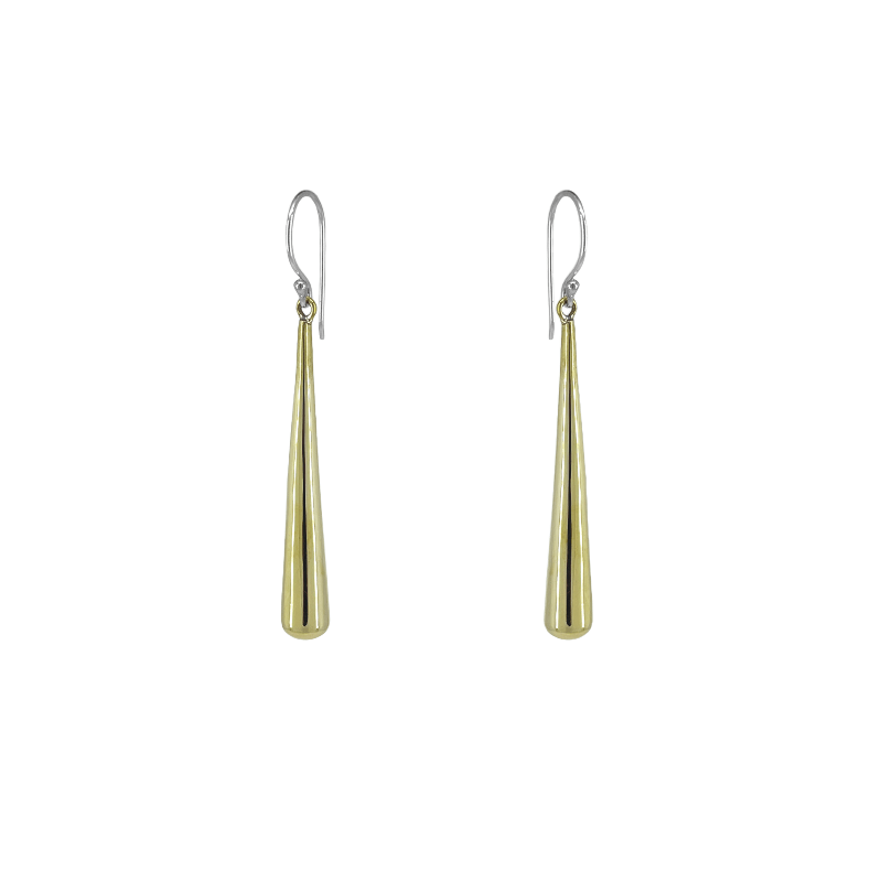 EAR Long Solid Brass Conical Dangle Earrings