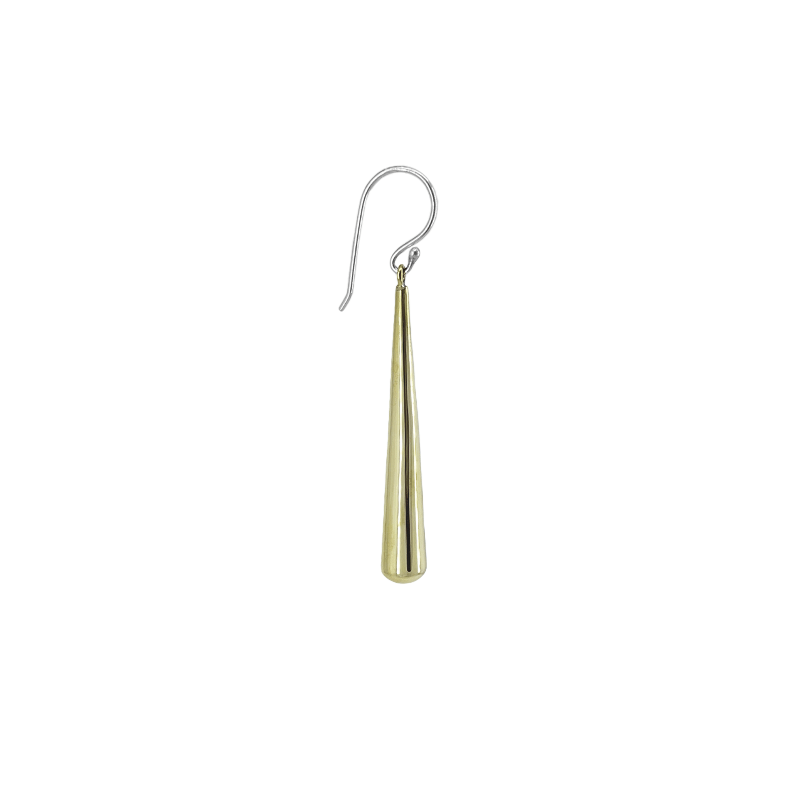 EAR Long Solid Brass Conical Dangle Earrings