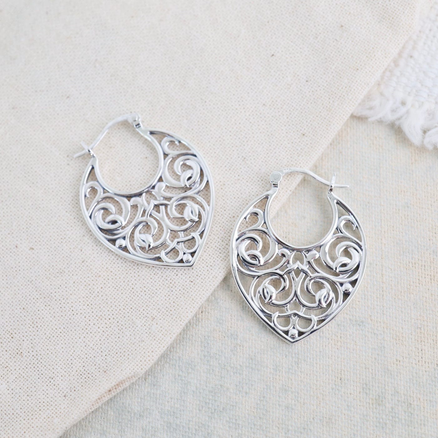 EAR Lotus Petal Hoops with Inside Scrolls
