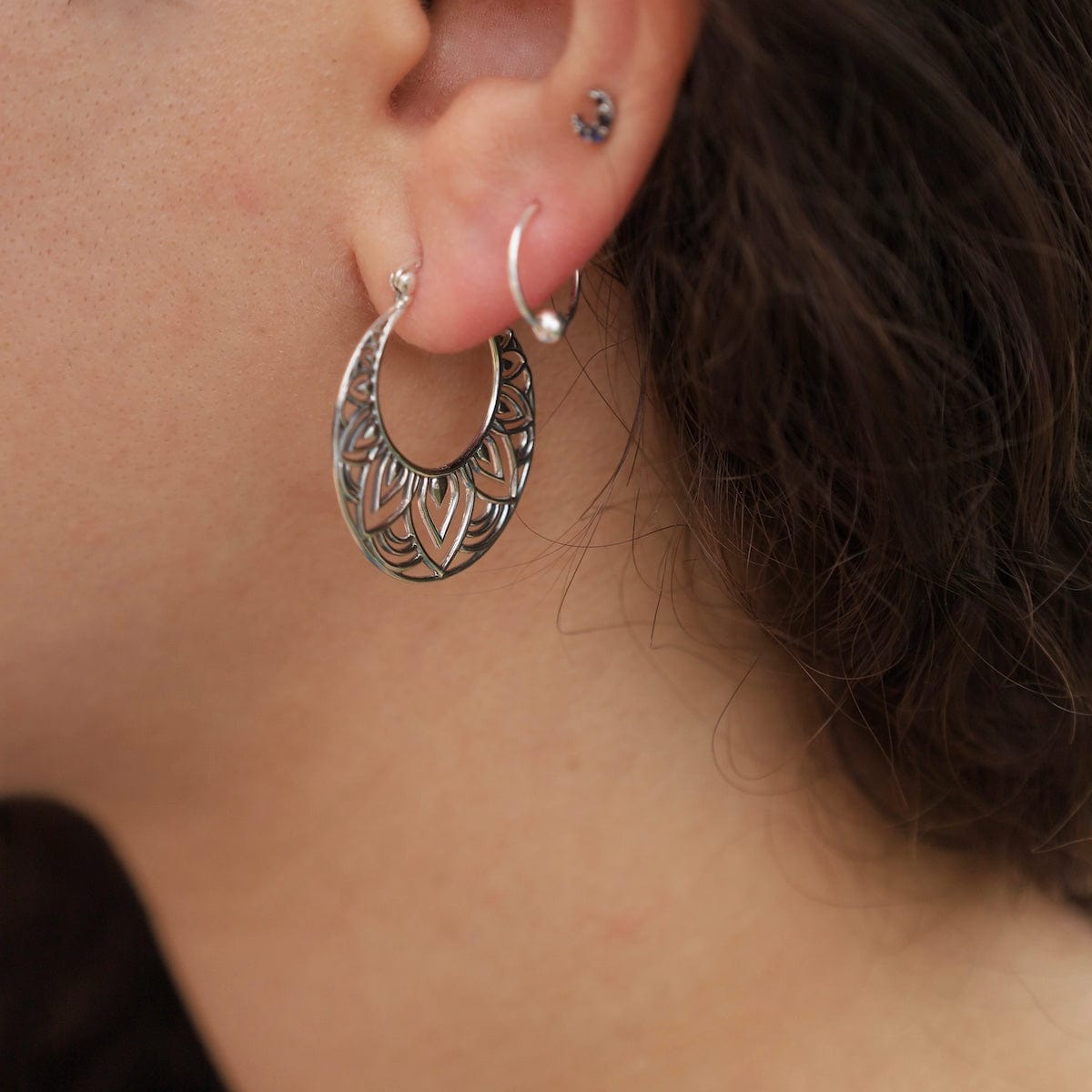EAR Lotus Petals Hoops
