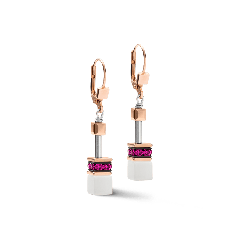 EAR Magenta & Black Geo Cube Earring