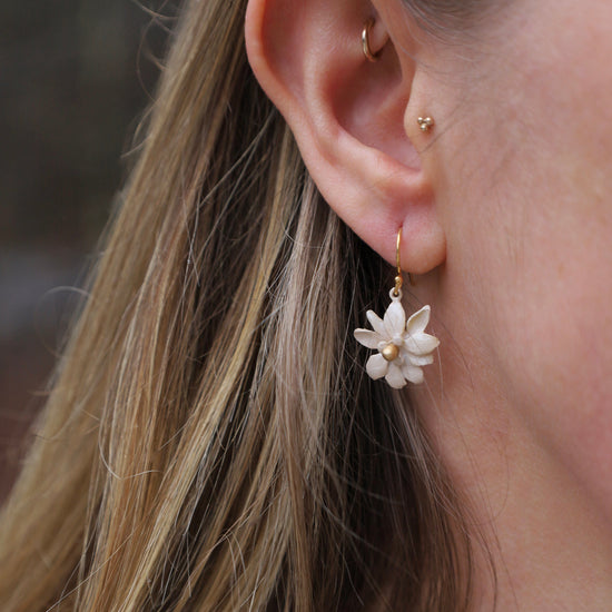 EAR Magnolia Flower Wire Earrings