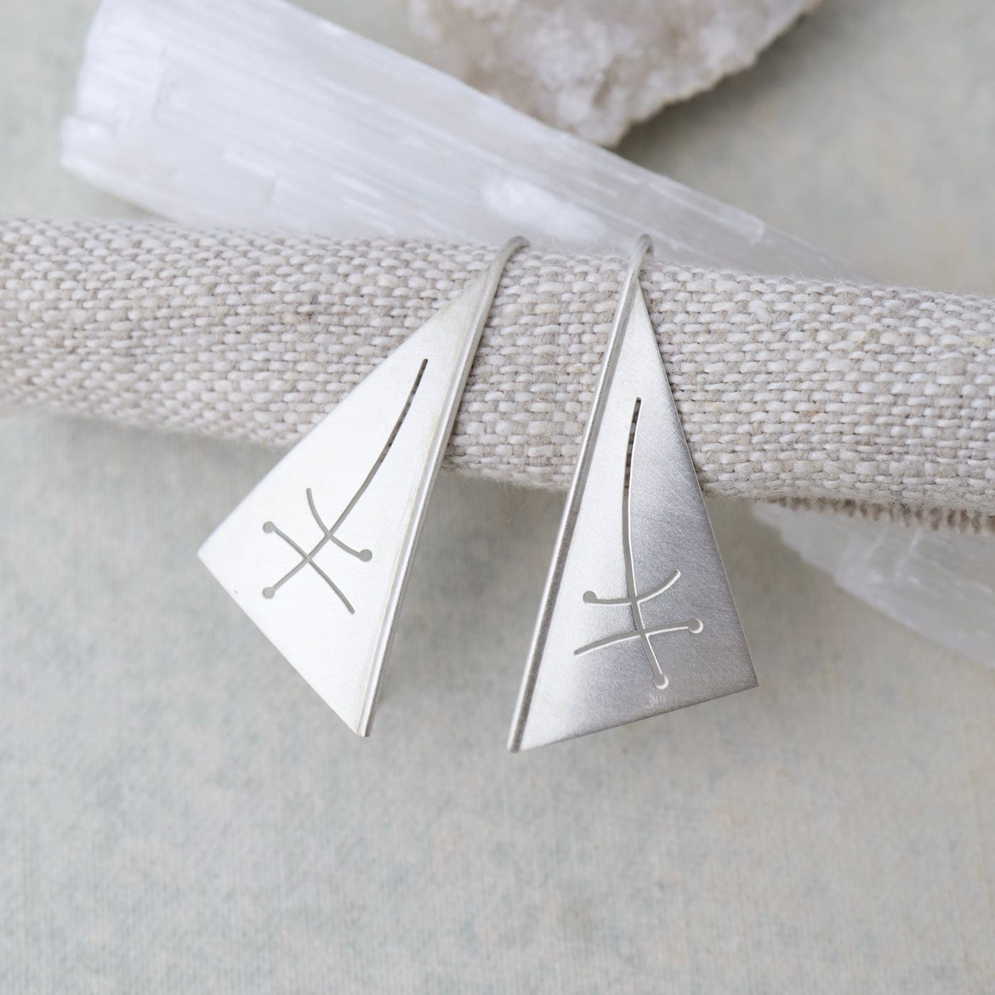 EAR Matte Cut Out Triangle Earrings