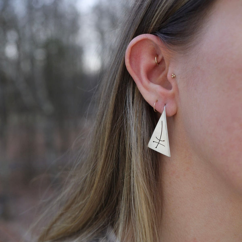 EAR Matte Cut Out Triangle Earrings