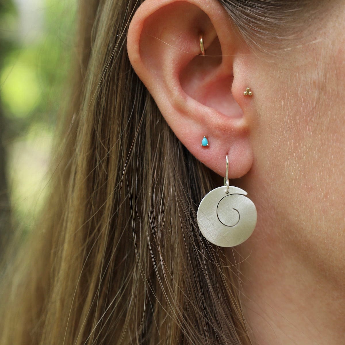 Matte Sterling Silver Hoop Earrings