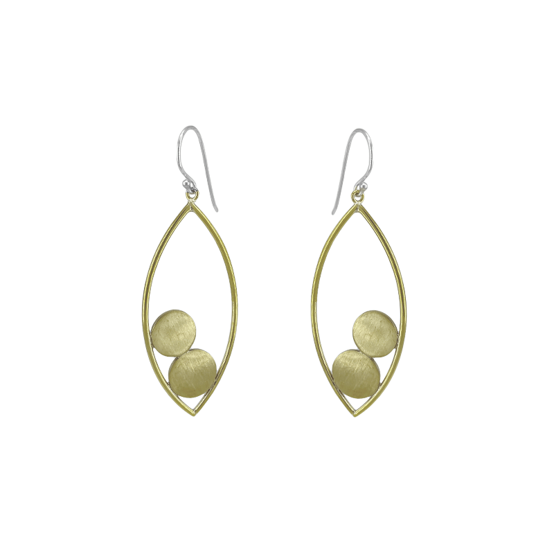 EAR Matte Solid Brass Pod Dangle Earrings