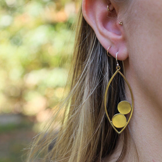 EAR Matte Solid Brass Pod Dangle Earrings