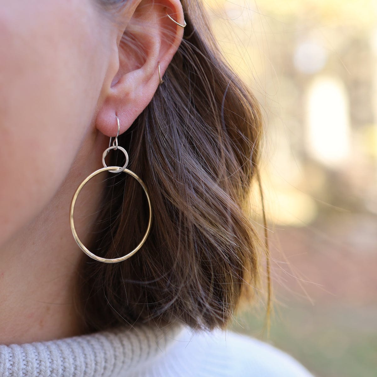 EAR Medium Brass Hoop