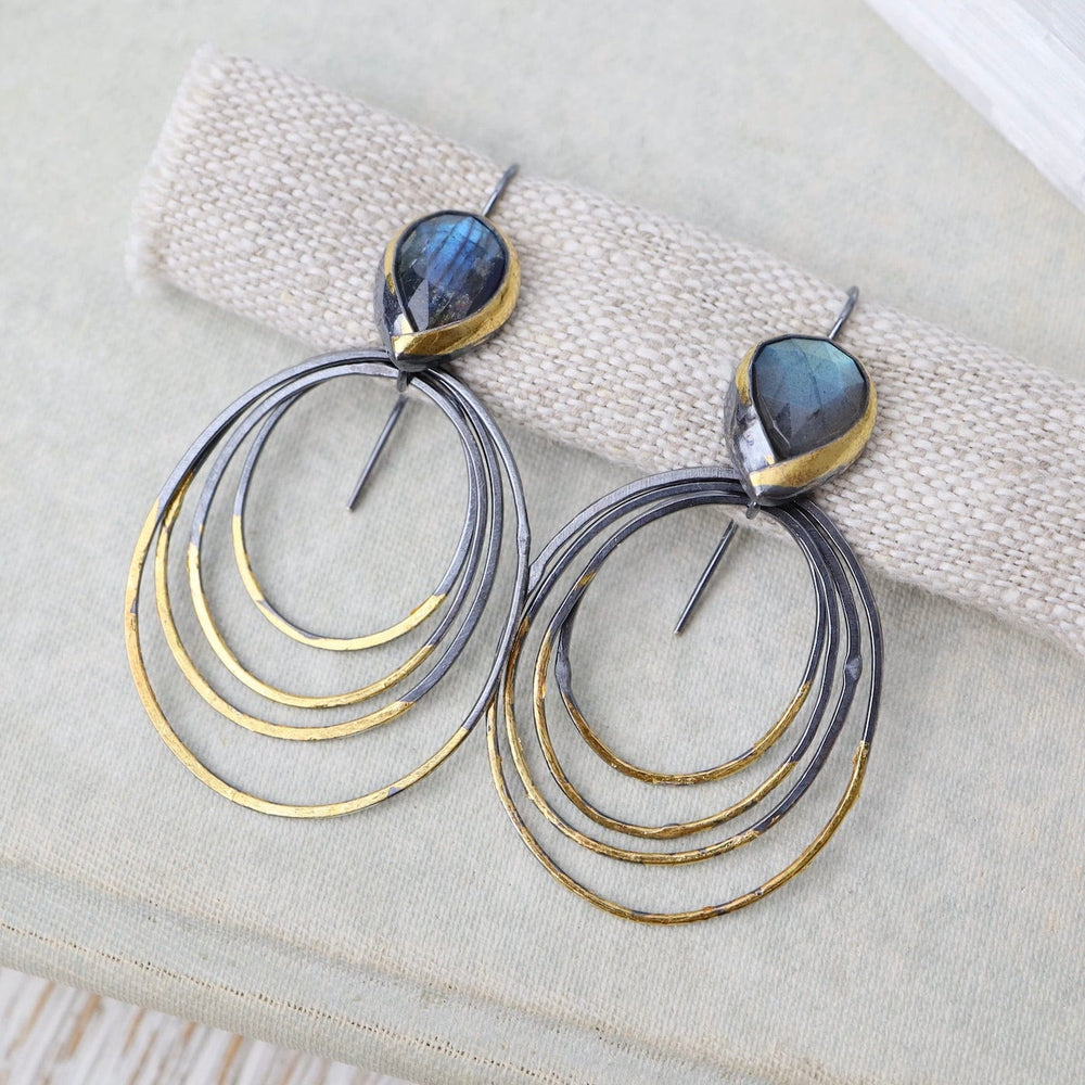 
                  
                    EAR Medium Ripple Rim Earrings with Labradorite
                  
                