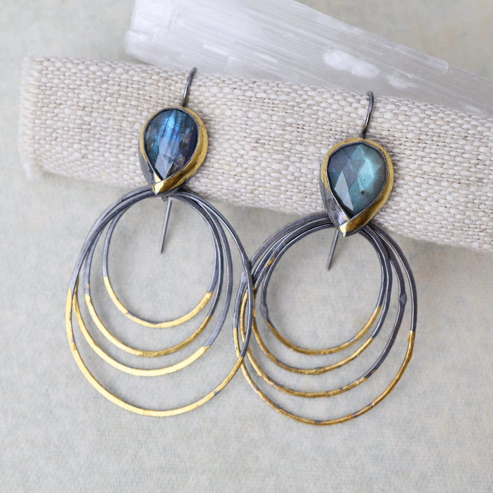 
                  
                    EAR Medium Ripple Rim Earrings with Labradorite
                  
                