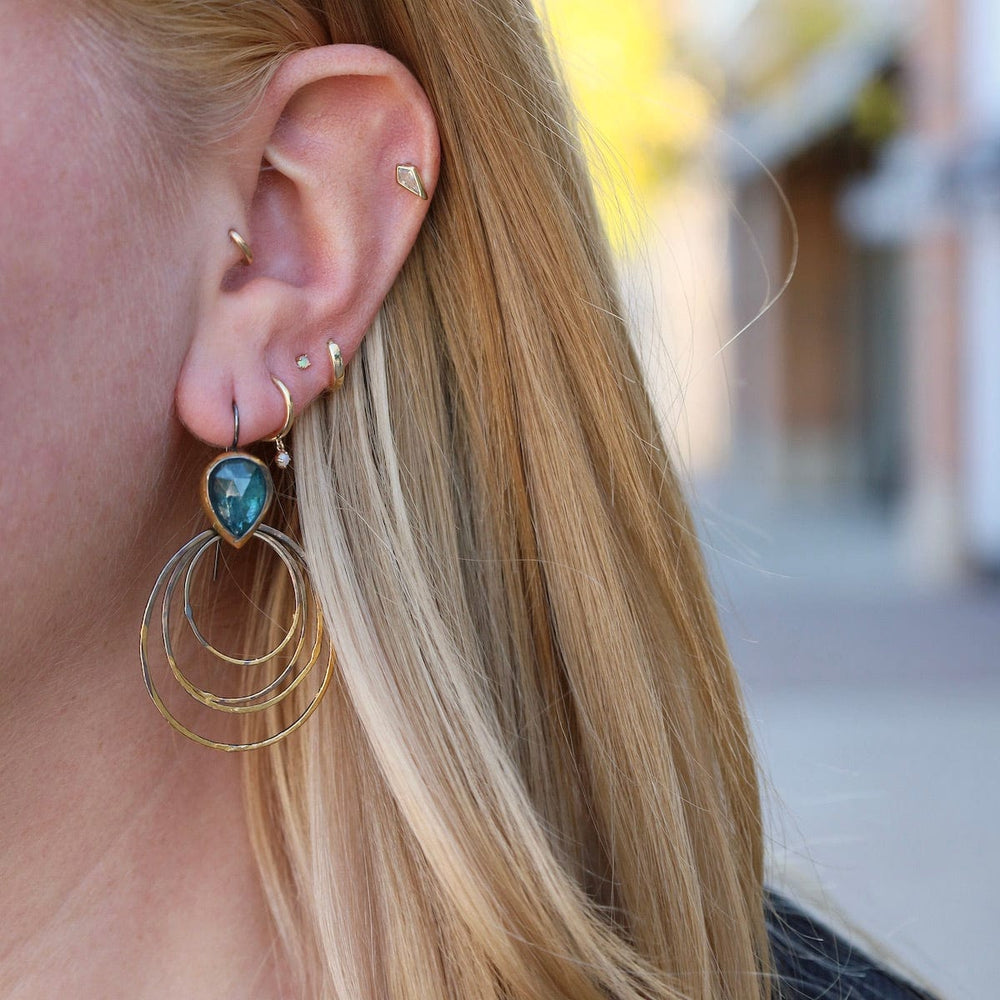 
                      
                        EAR Medium Ripple Rim Earrings with Teal Kyanite
                      
                    