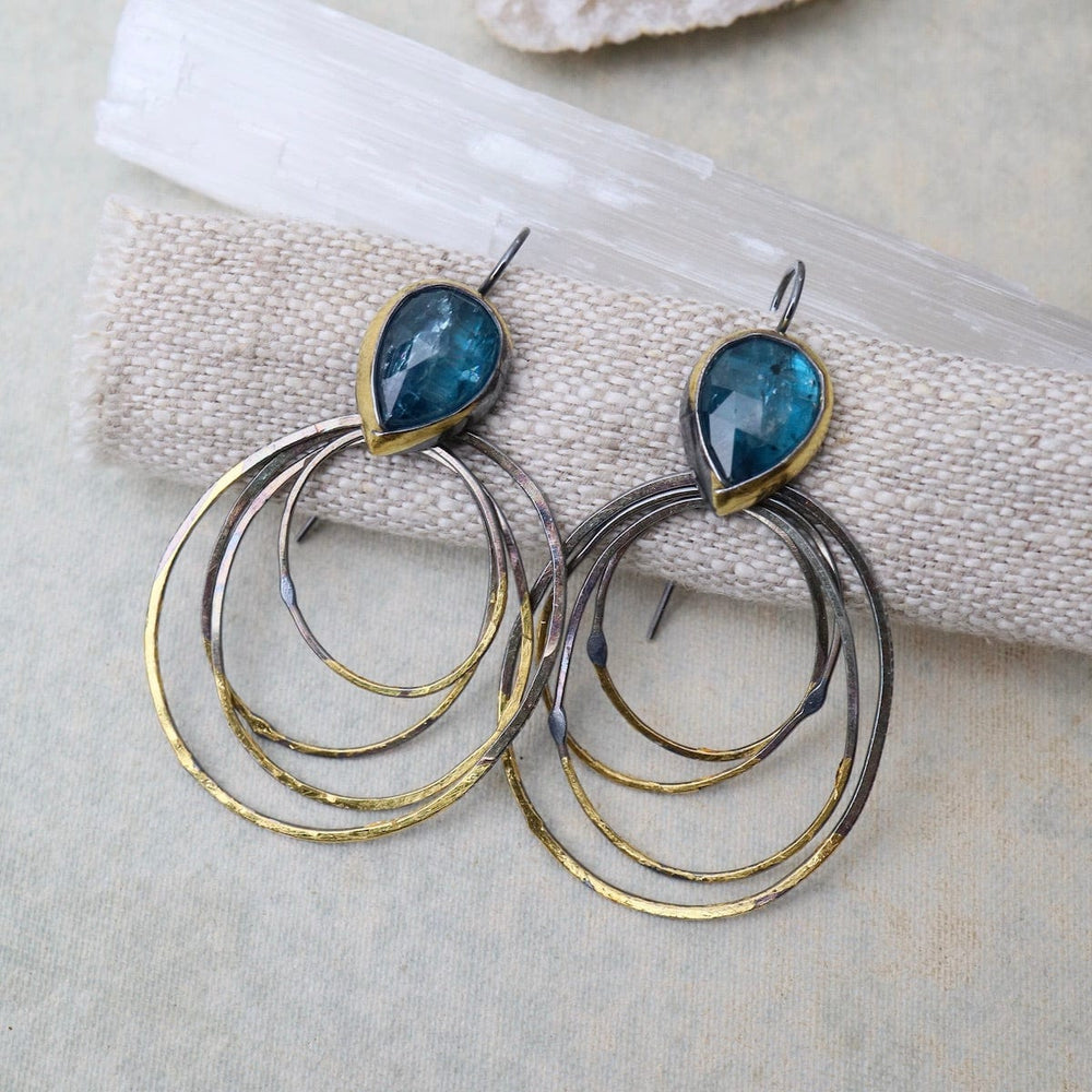 
                      
                        EAR Medium Ripple Rim Earrings with Teal Kyanite
                      
                    