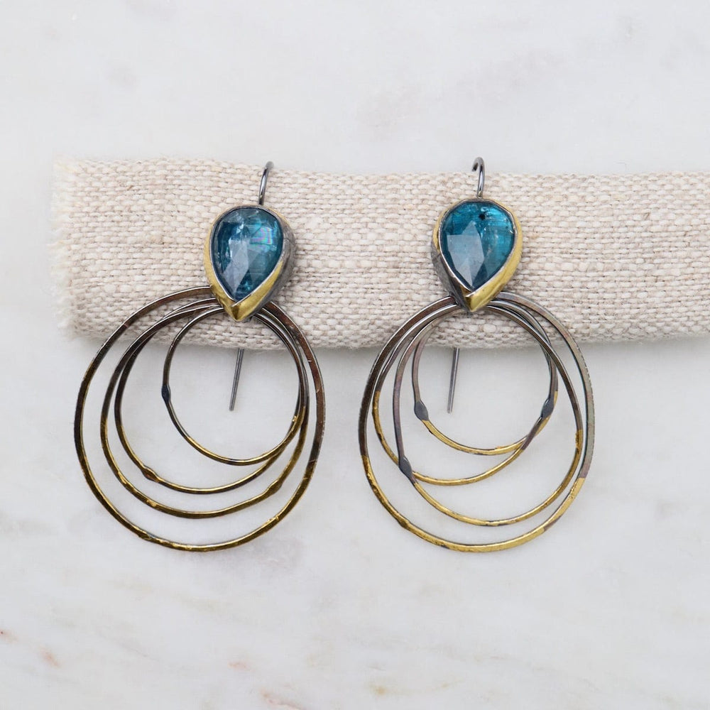 
                      
                        EAR Medium Ripple Rim Earrings with Teal Kyanite
                      
                    