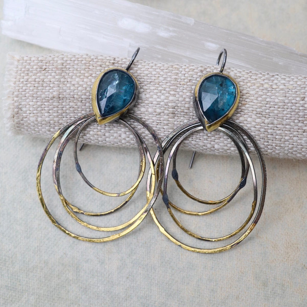 
                      
                        EAR Medium Ripple Rim Earrings with Teal Kyanite
                      
                    