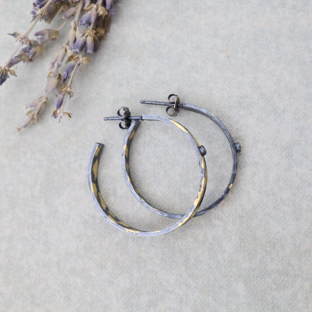 
                      
                        EAR Medium Speckled Hoops with Diamonds
                      
                    