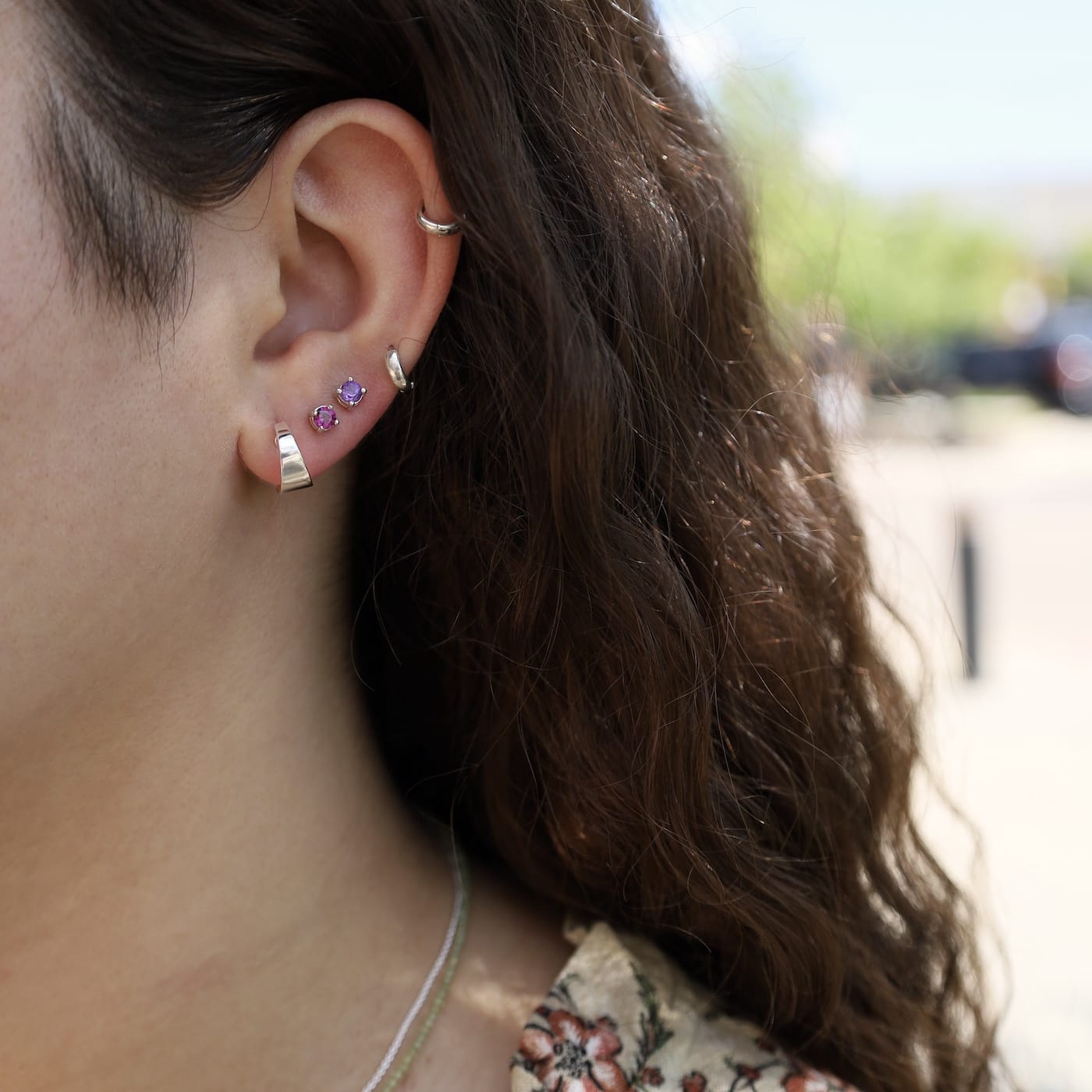 EAR Mini Amethyst Post Earrings