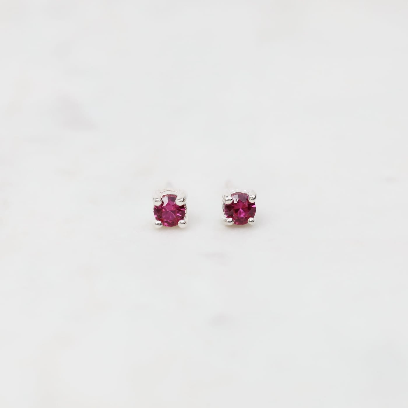 EAR Mini Synthetic Ruby Post Earrings
