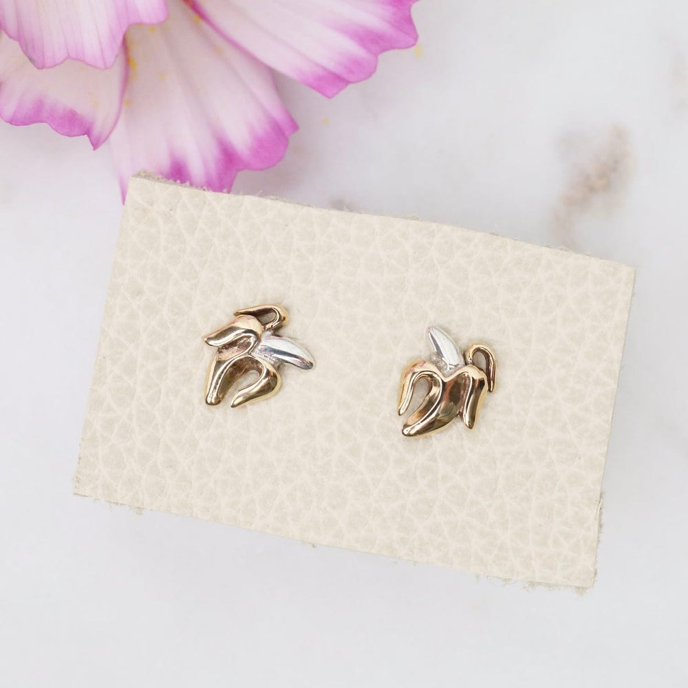 EAR Mixed Metal Banana Post Earrings