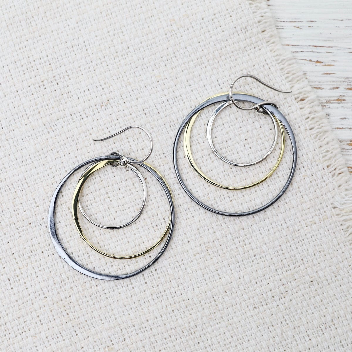 EAR Mixed Metal Nested Dangle Earrings